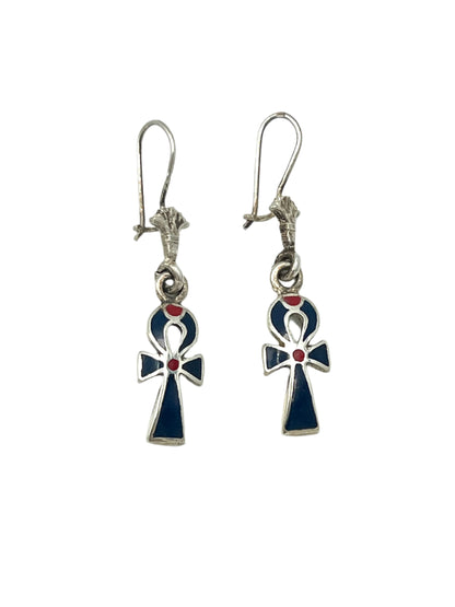 Silver Ankh Earrings