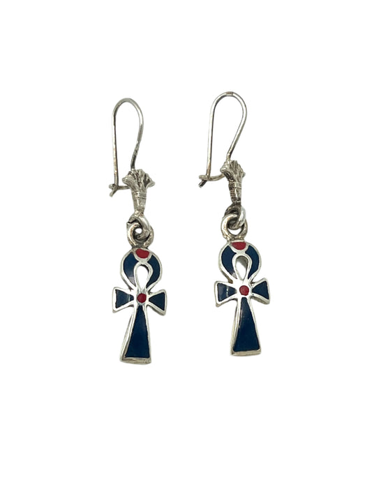Silver Ankh Earrings