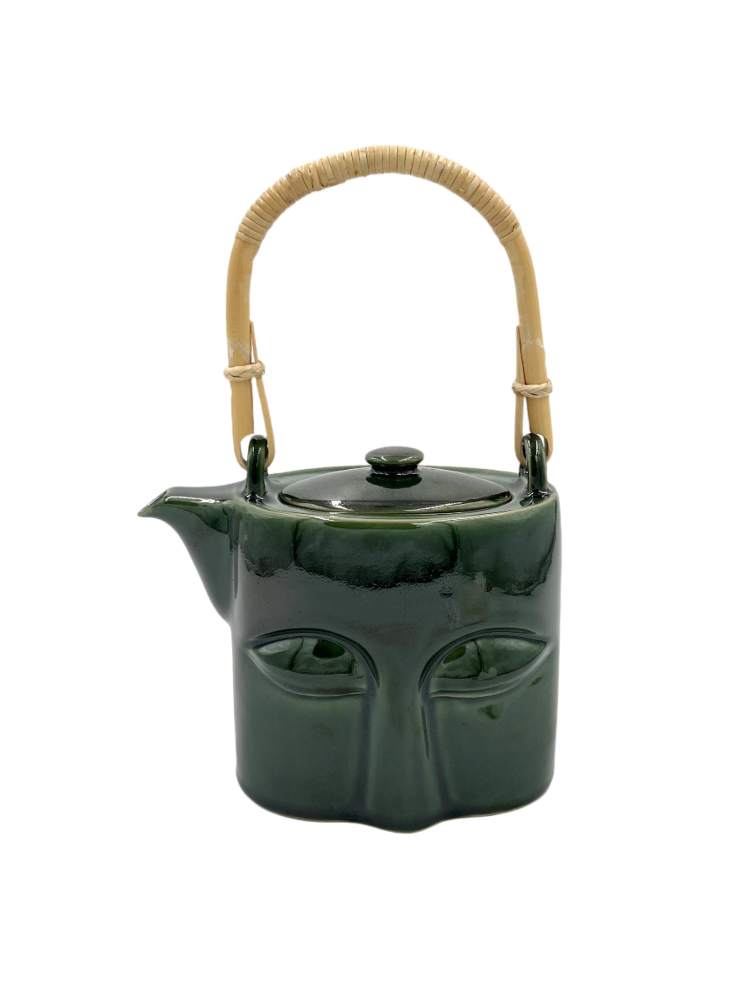 Emerald Buddha Face Tea Pot Set