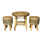 Teakwood & Banana Leaf Table & Stool Sets