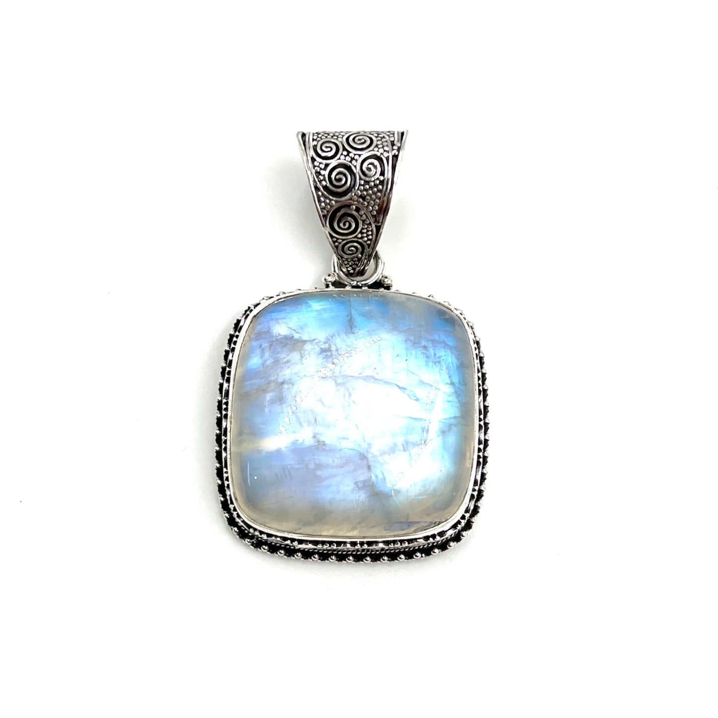 Sterling Silver Filigree Square Moonstone Pendant