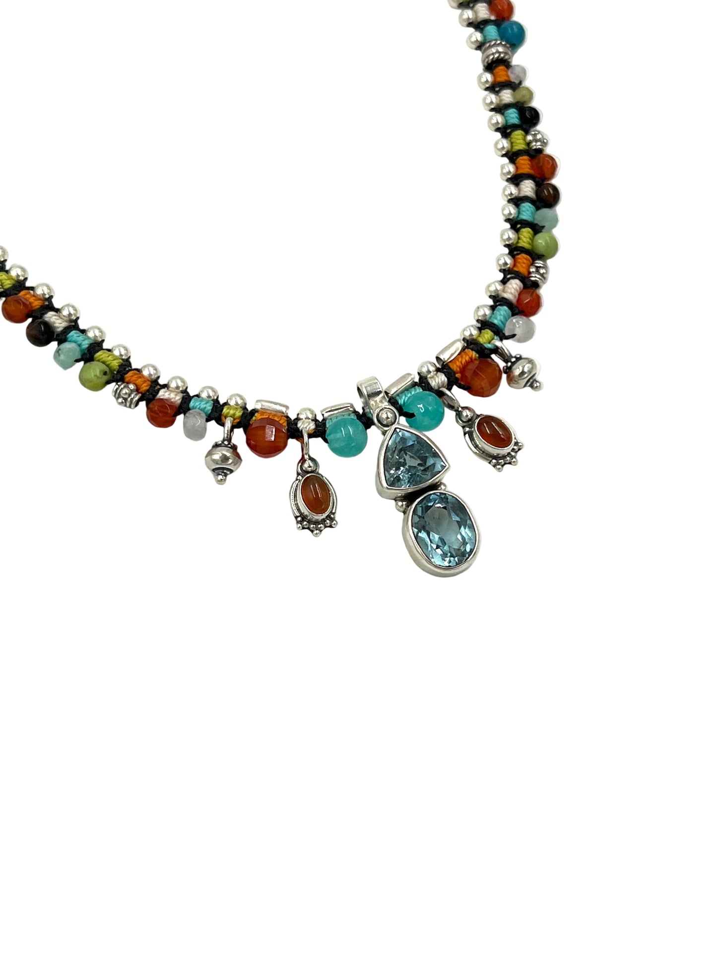Macrame Blue Topaz Necklace
