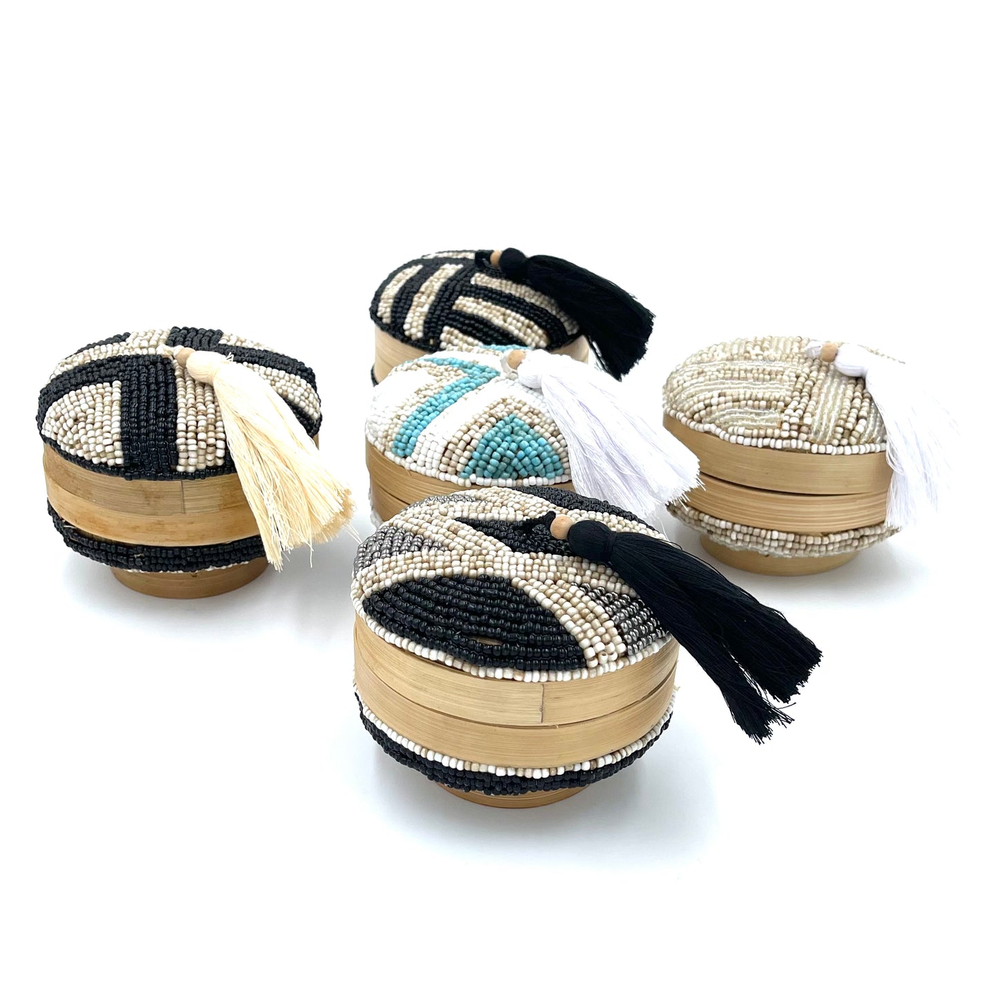 Bali Beaded Round Boxes