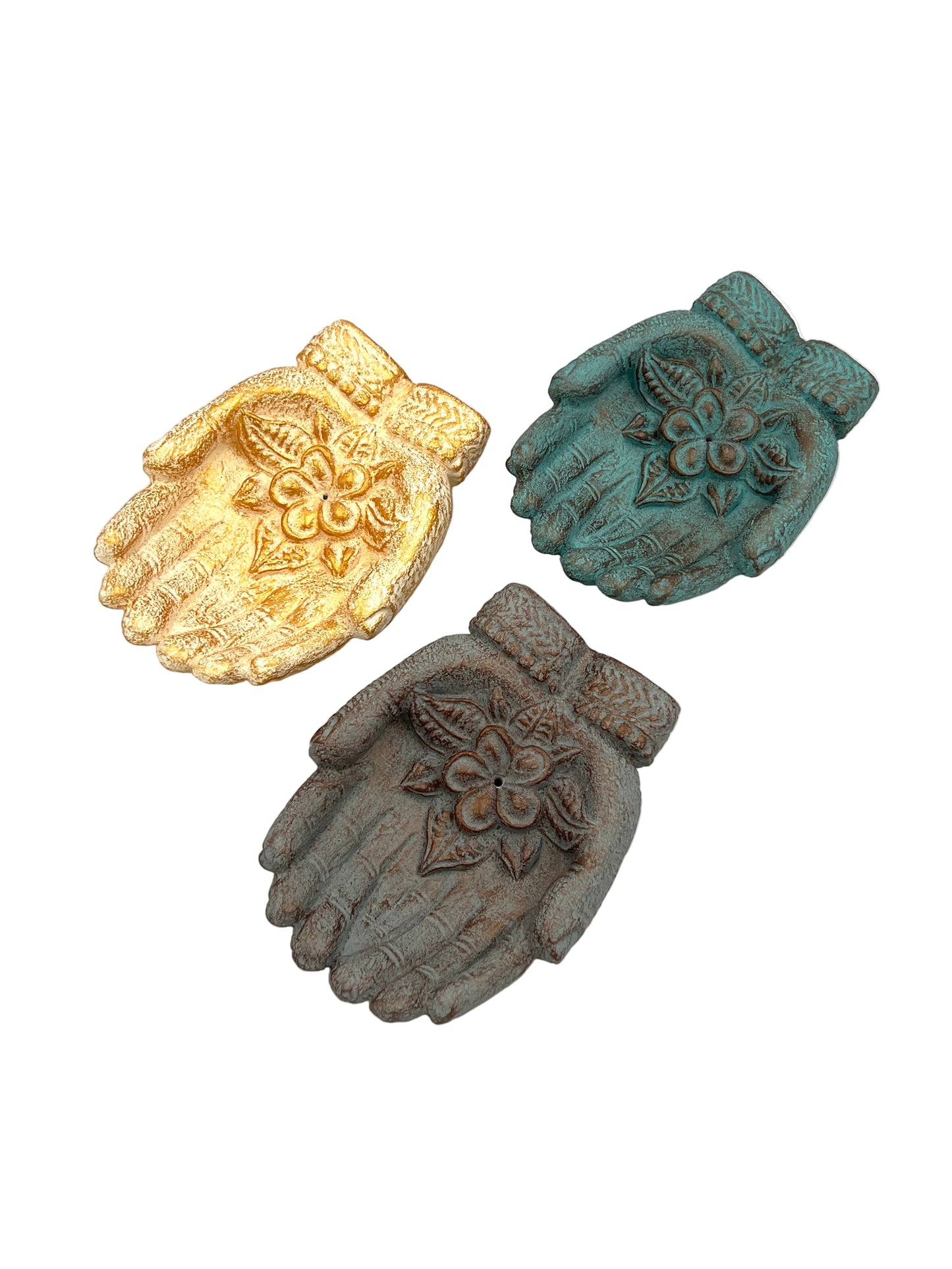 Resin Lotus Double Hand Incense Burner