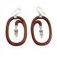 Sterling Silver Crystal Wood Hoop Earrings
