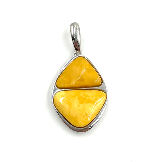 Double Butterscotch Amber Pendants