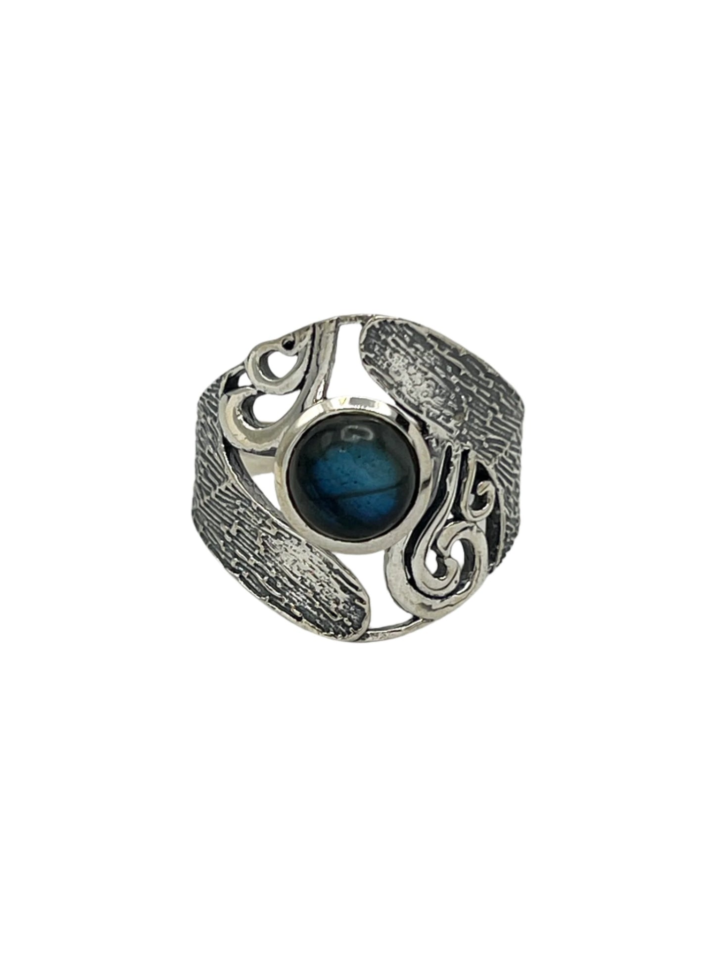 Sterling Silver Labradorite Shield Ring