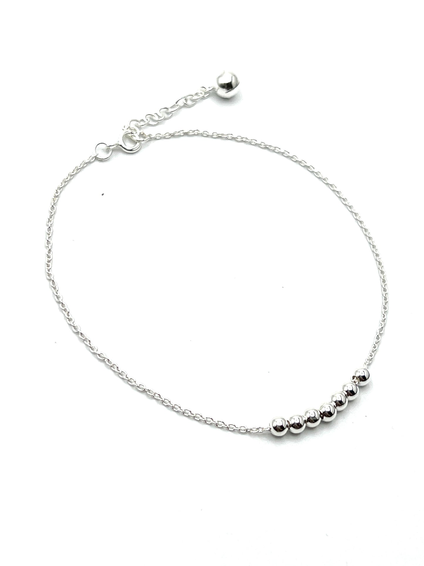 Sterling Silver Thai 7 Beaded Anklets