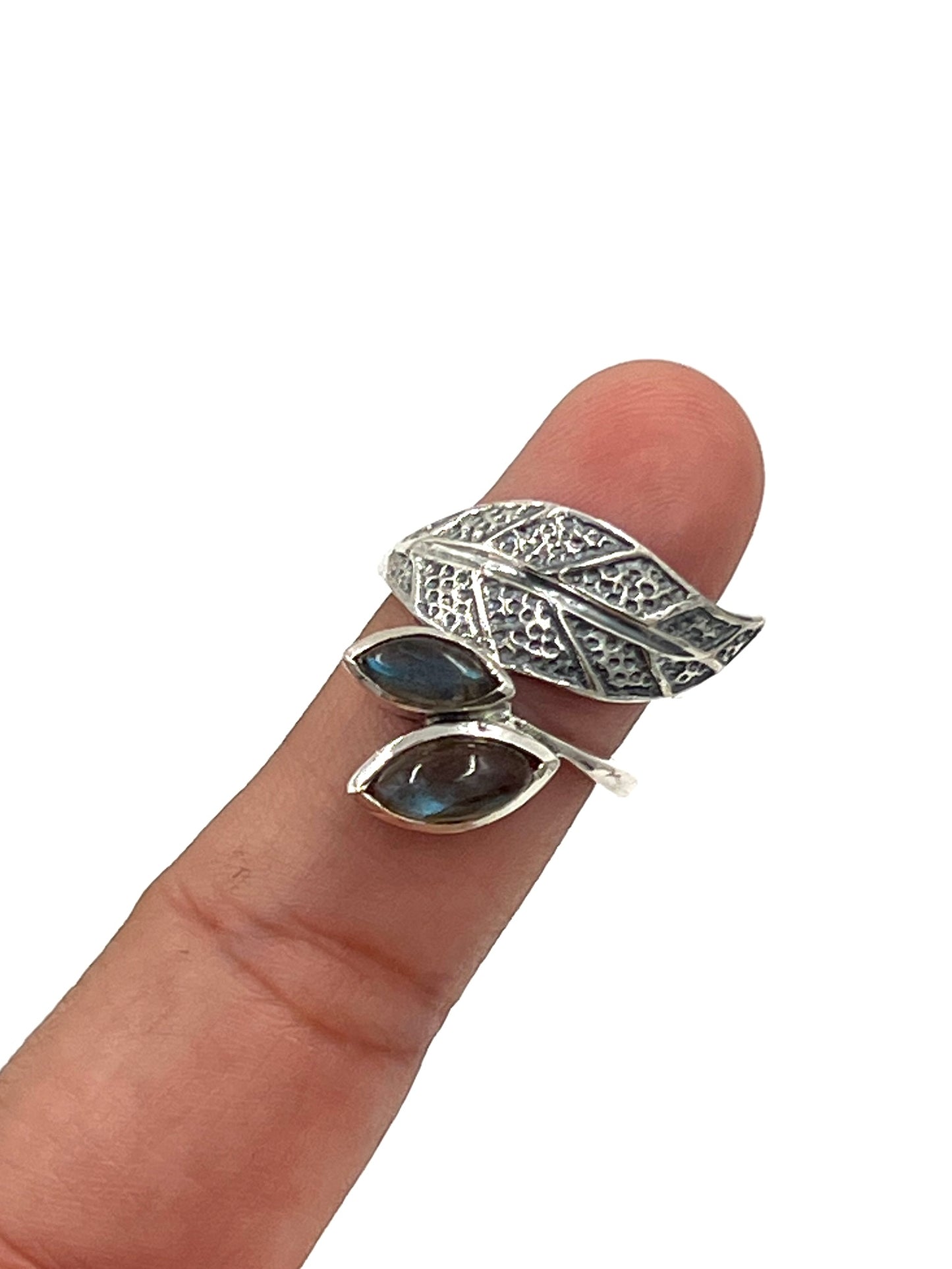 Marquise Leaf Labradorite Ring