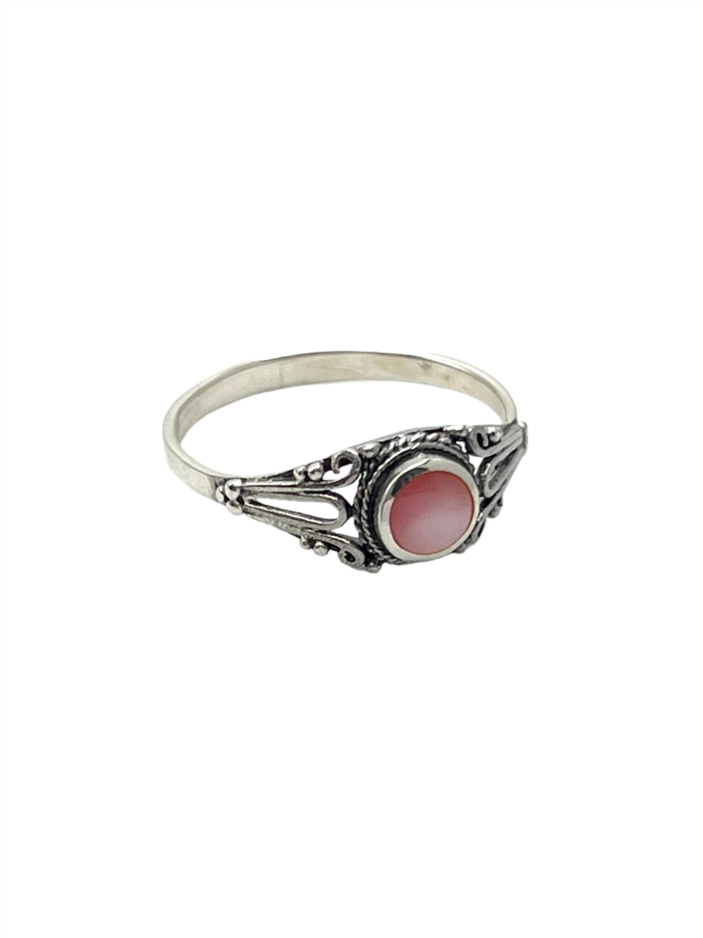 Sterling Silver Shell Round Ring