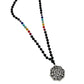 Hand knotted Lava Stone Astamangala Charka Mala