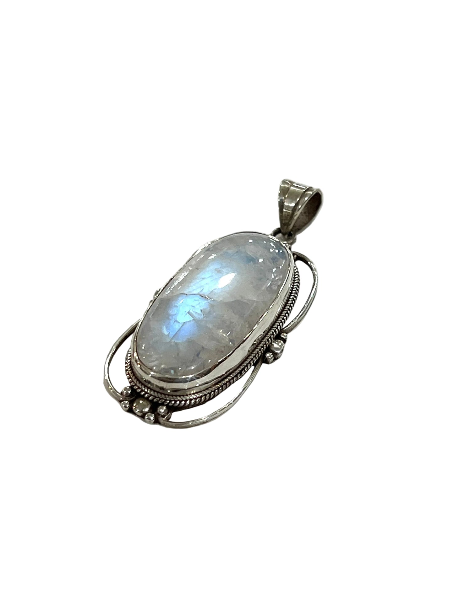 Large Victorian Mirror Moonstone Pendants