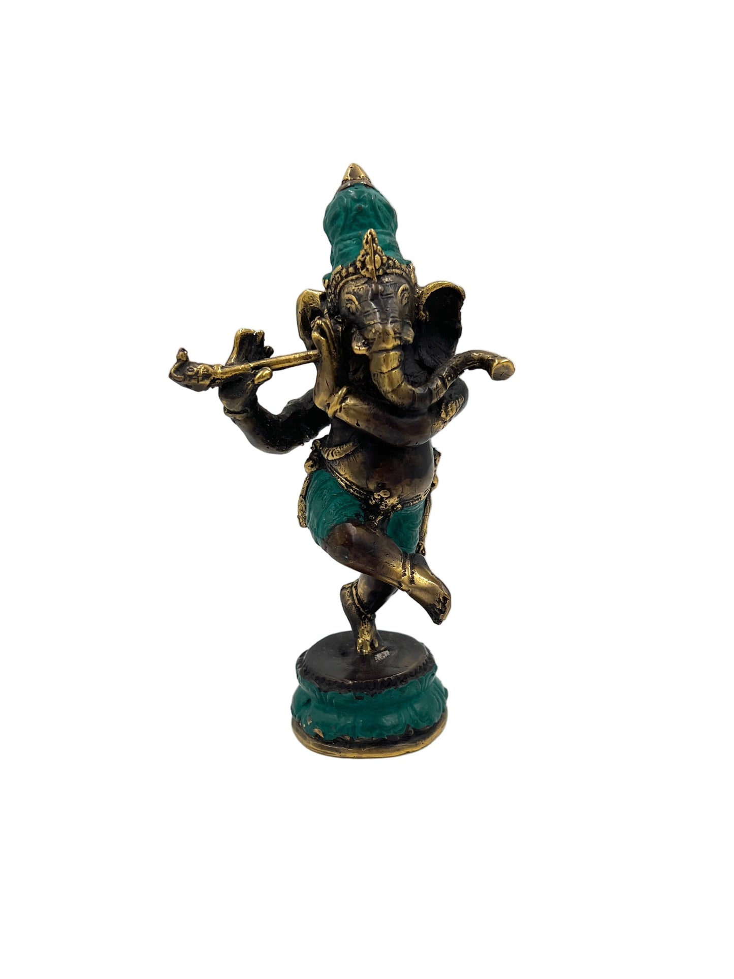 Bronze Flute Ganesh Statue