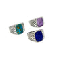 Sterling Silver Gemstone Wave Design Rings