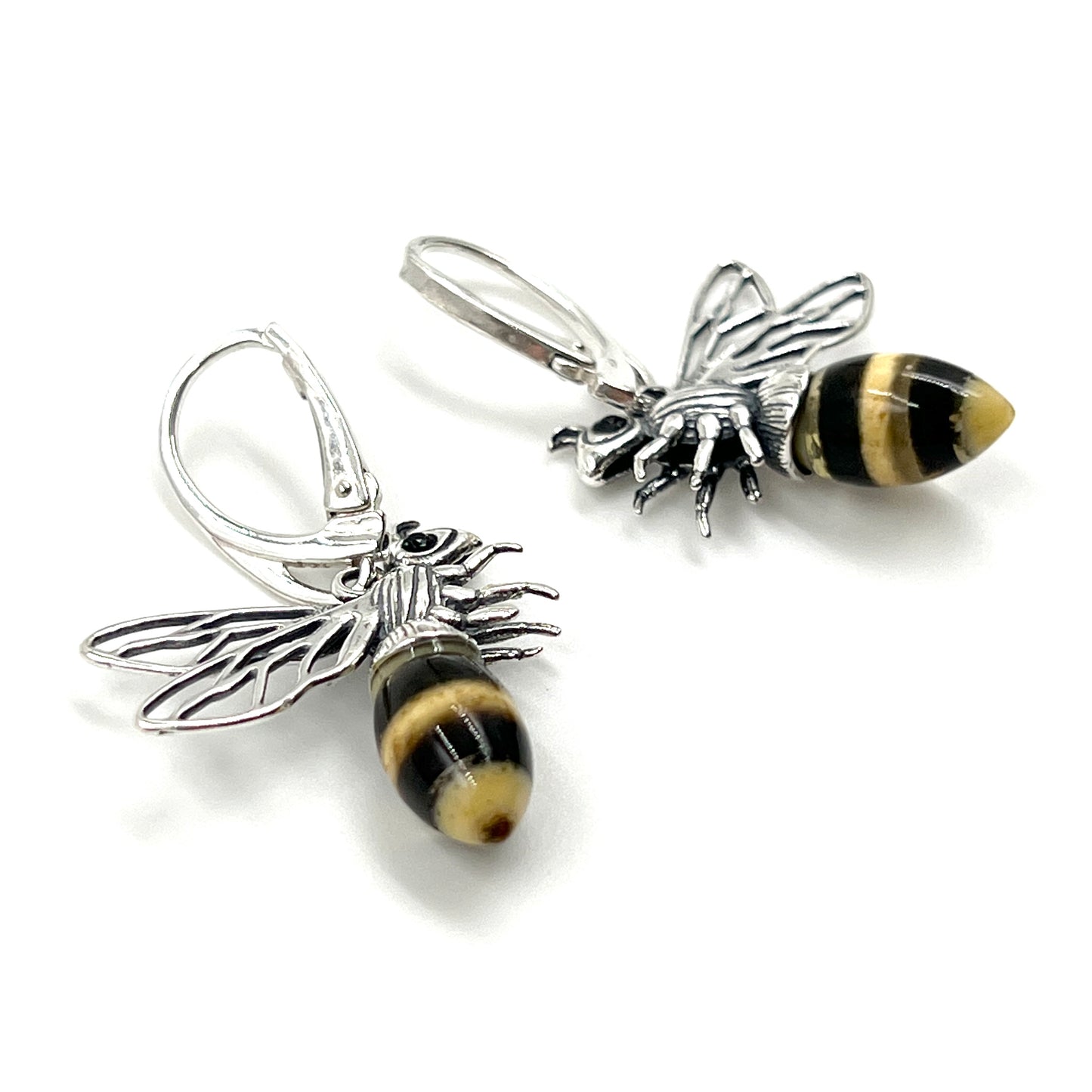 Amber Bee Dangle Earrings