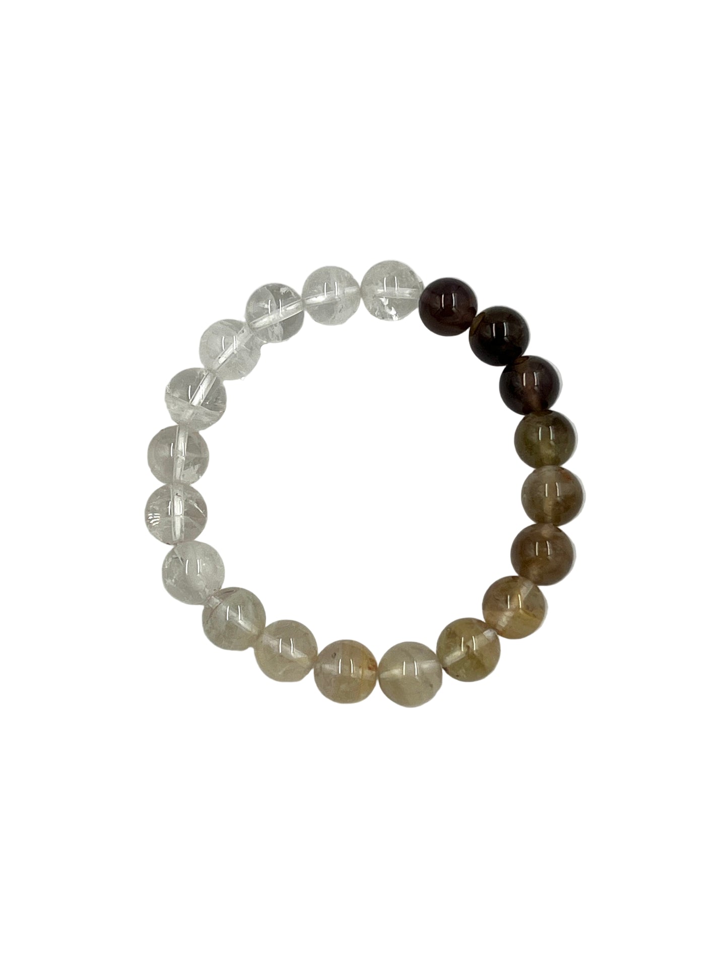 Smoky Quartz & Clear Quartz Stretchy Bracelets