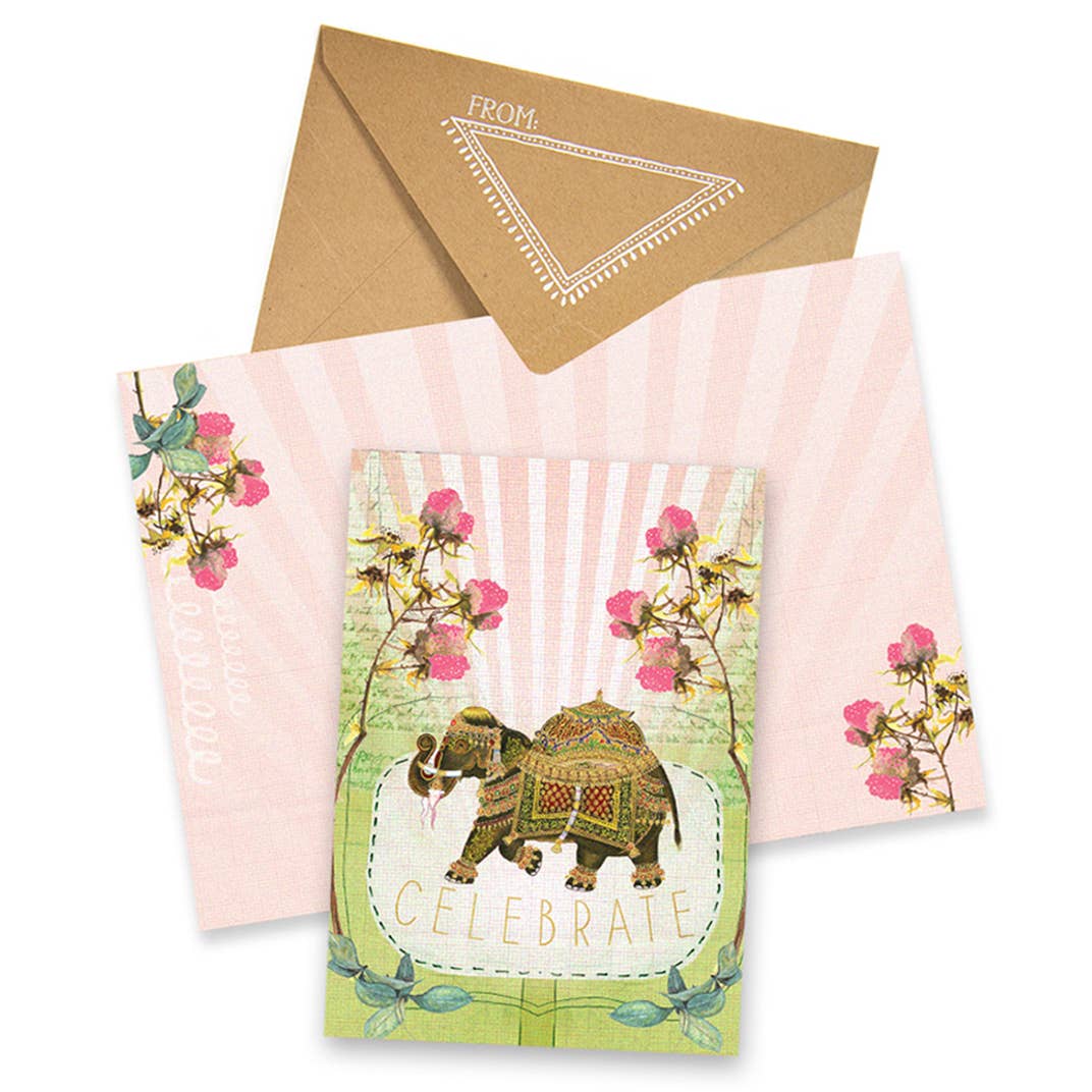 Greeting Card - Fancy Elephant Celebrate