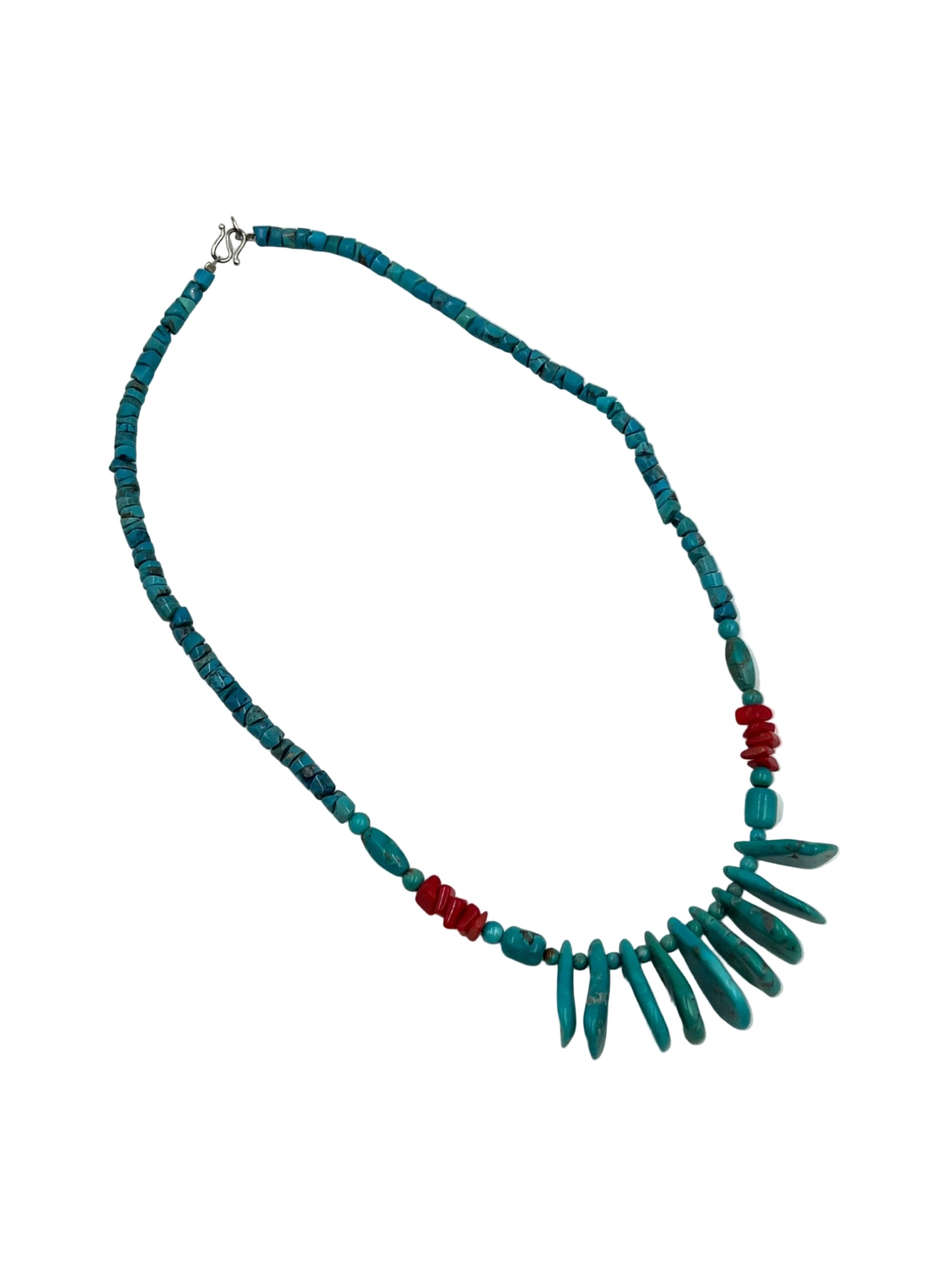 Silver Teardrop Turquoise Necklace