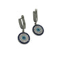 Silver Evil Eye Flat Dangle Earrings