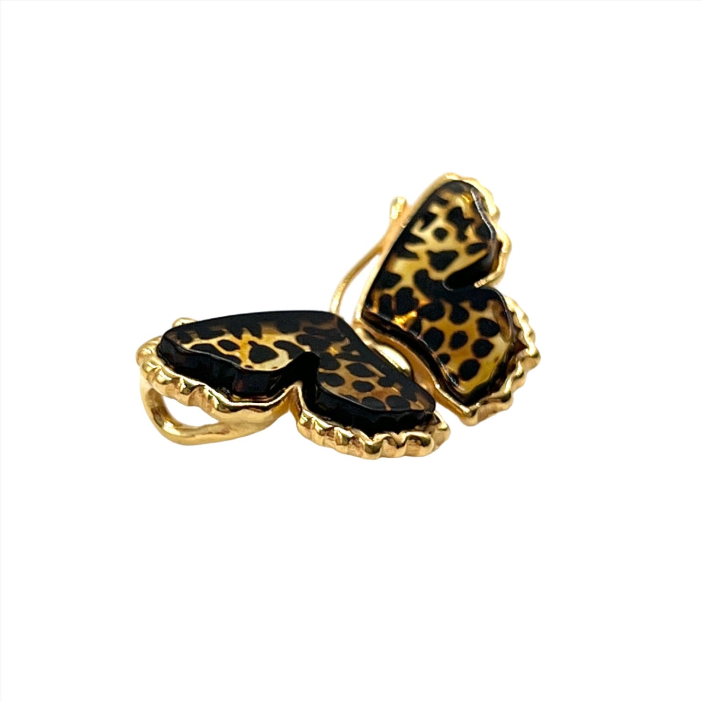 Gold Plated Silver Amber Butterfly Pendants