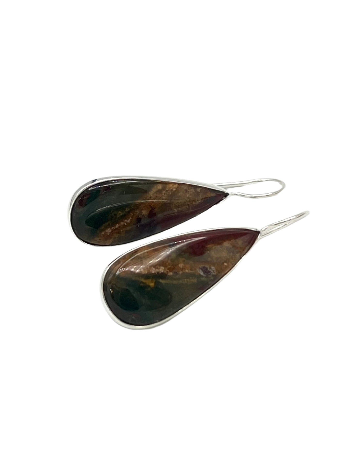 Sterling Silver Ocean Jasper Earrings