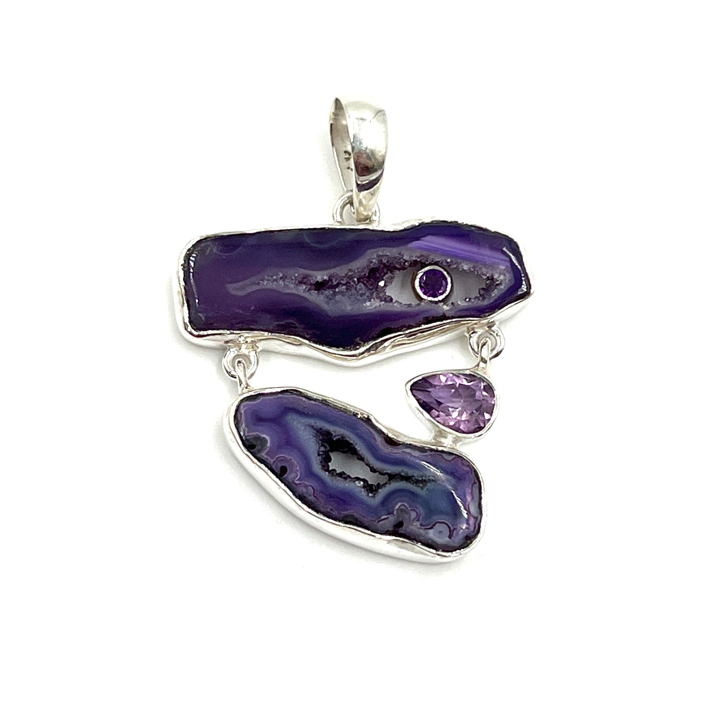 Purple Druzy Agate Pendants