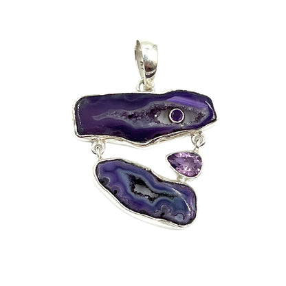 Purple Druzy Agate Pendants