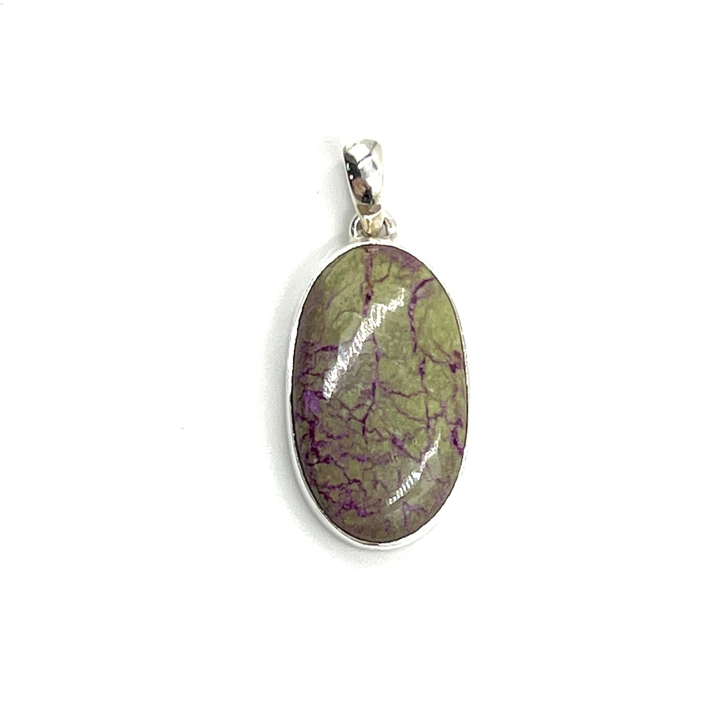 Sterling Silver Stichtite Oval Pendants