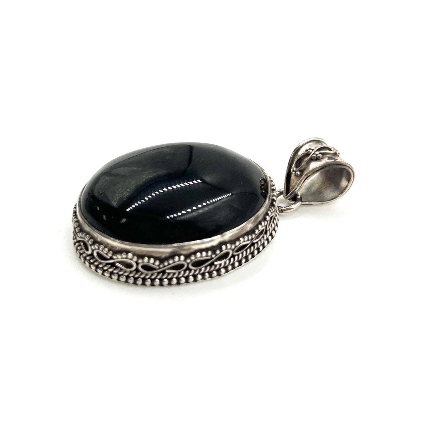 Onyx Filigree Oval Pendants