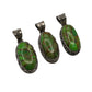 Sterling Silver Filigree Green Turquoise Pendants
