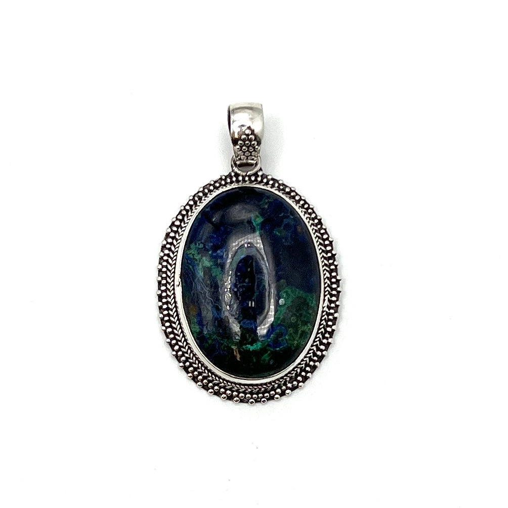 Sterling Silver Azurite & Malachite Pendants