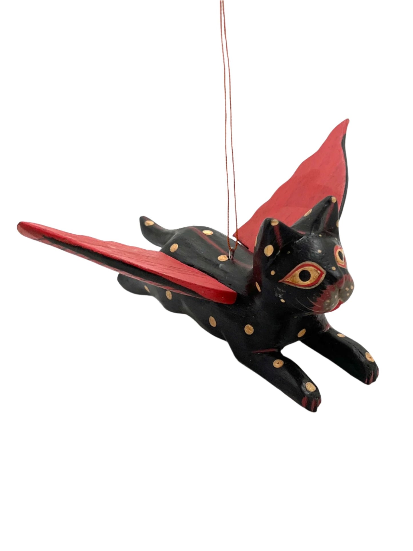 Mini Flying Kitty Spirit Chaser Black & Tan Polka Dot