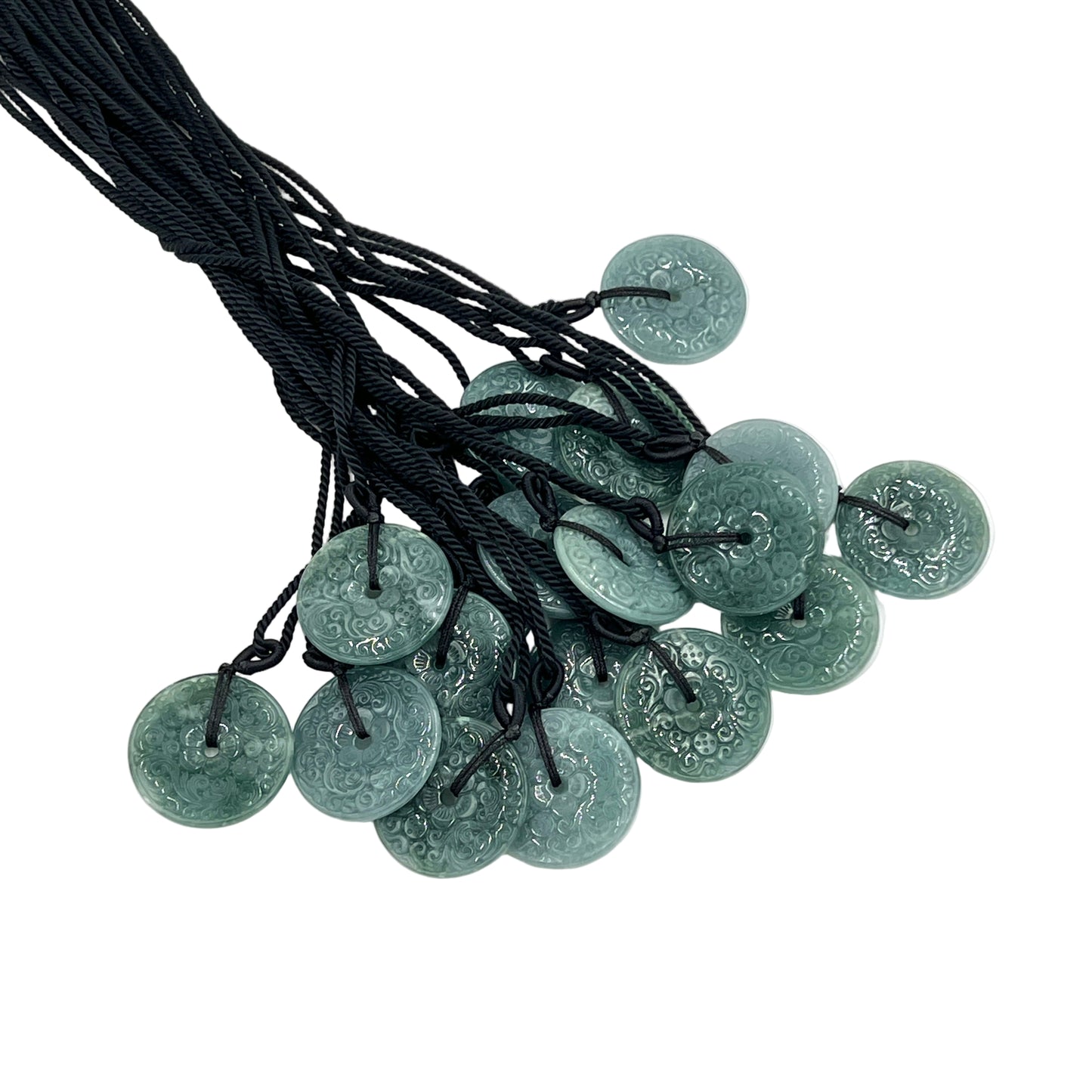 Carved Jade Coin Necklaces