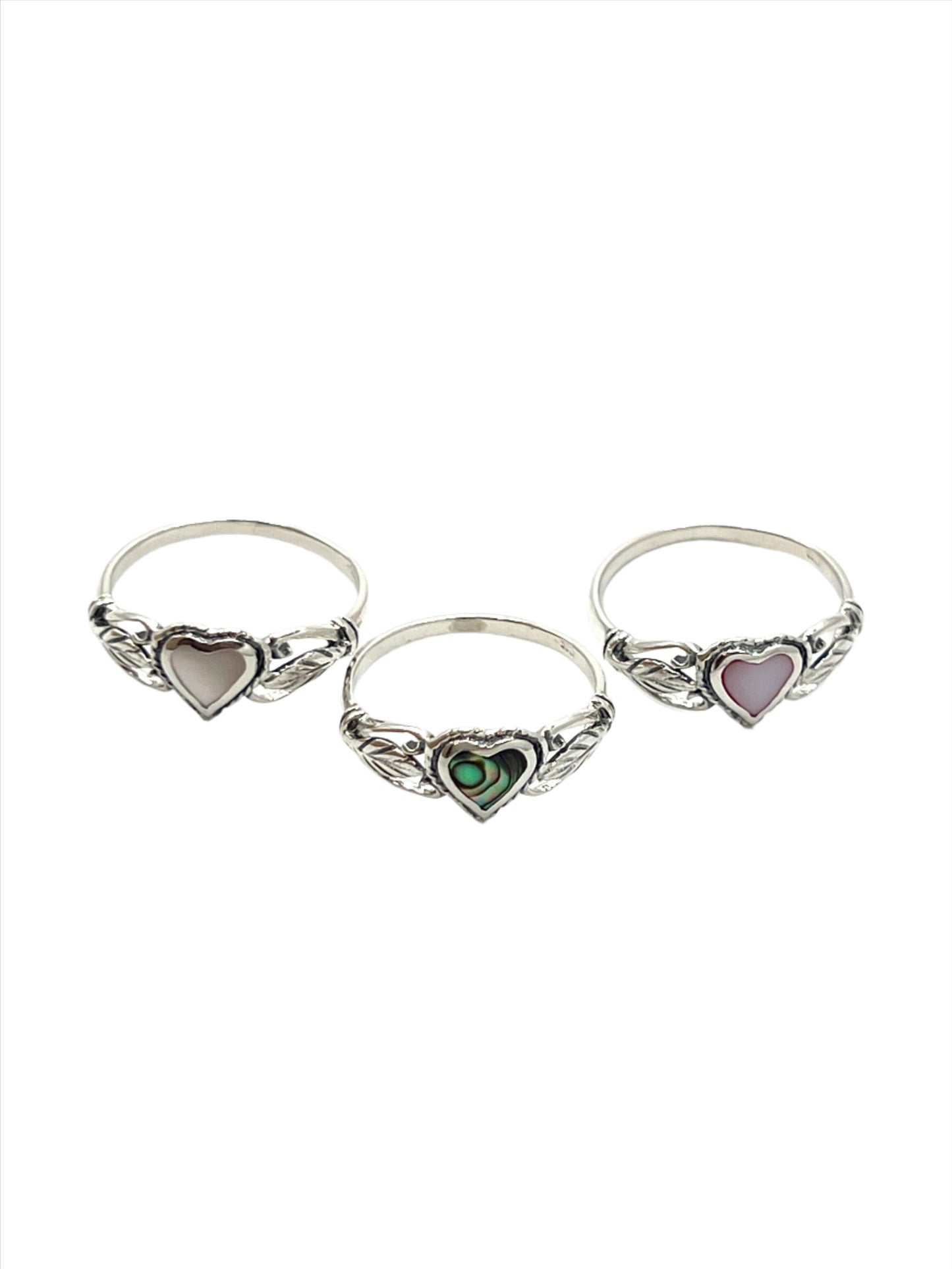 Sterling Silver Shell Heart Rings