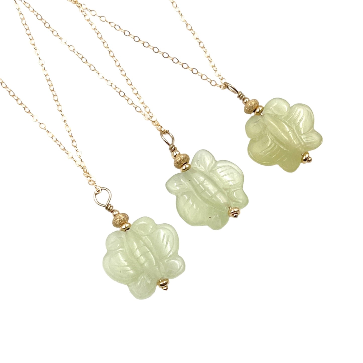 Jade Butterfly Gold Filled Necklace