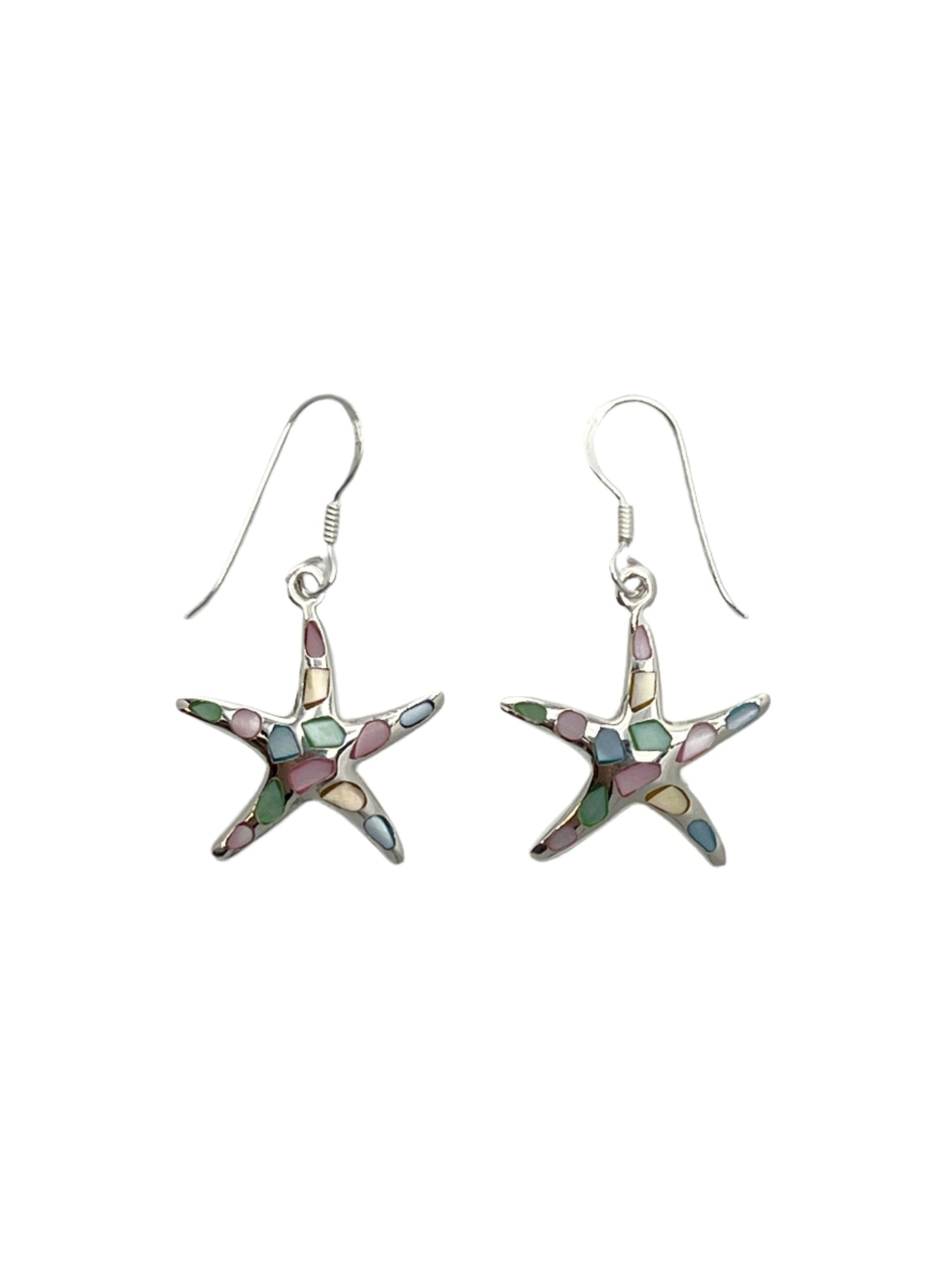 Sterling Silver Shell Starfish Earrings