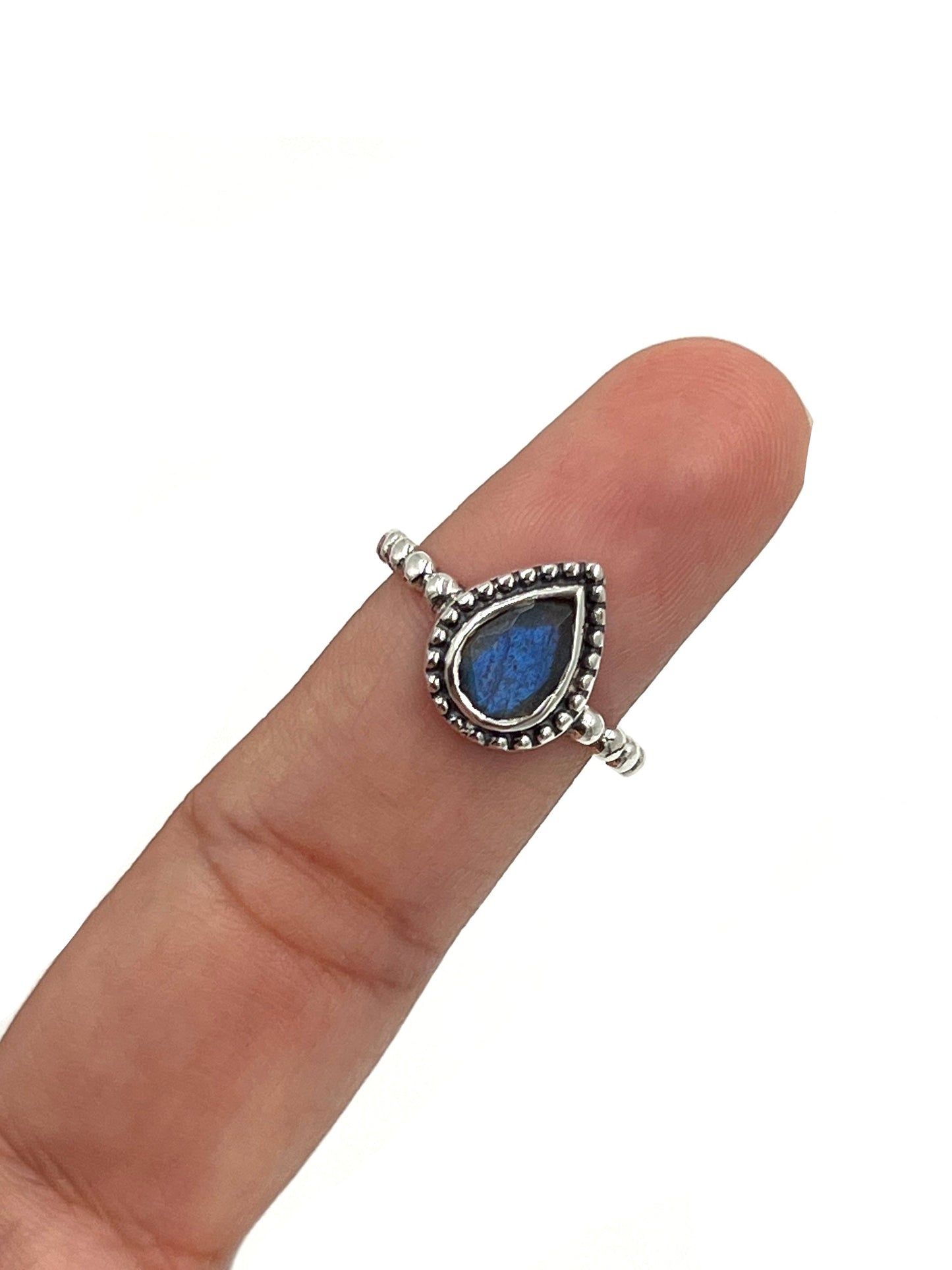 Teardrop Gemstone Beaded Ring
