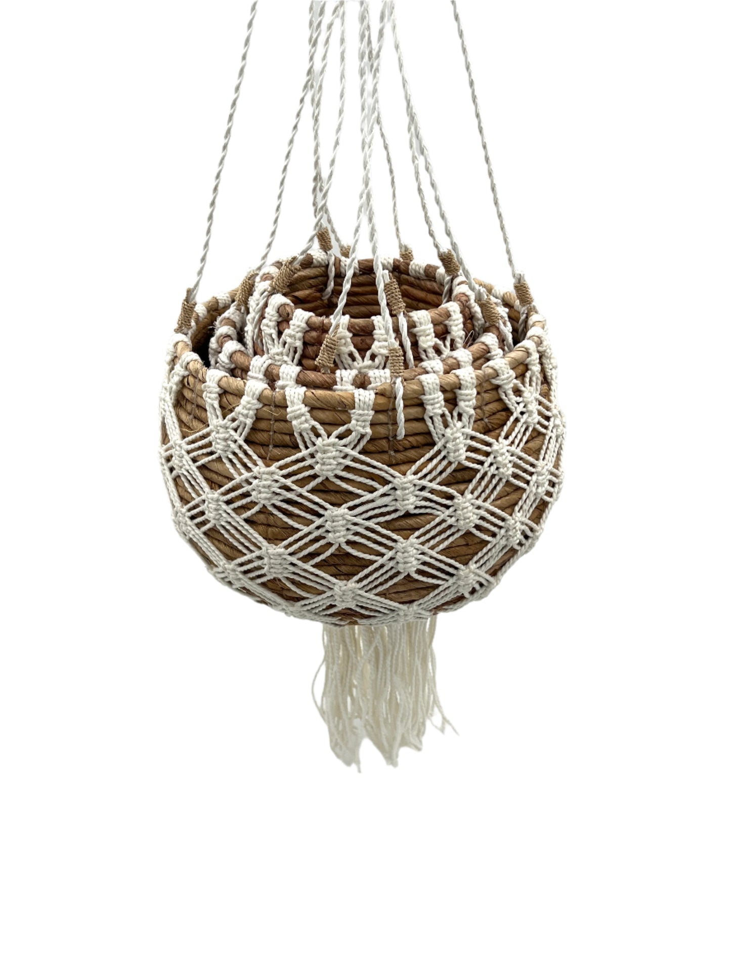 Banana Leaf White Hanging Plant Basket Sets