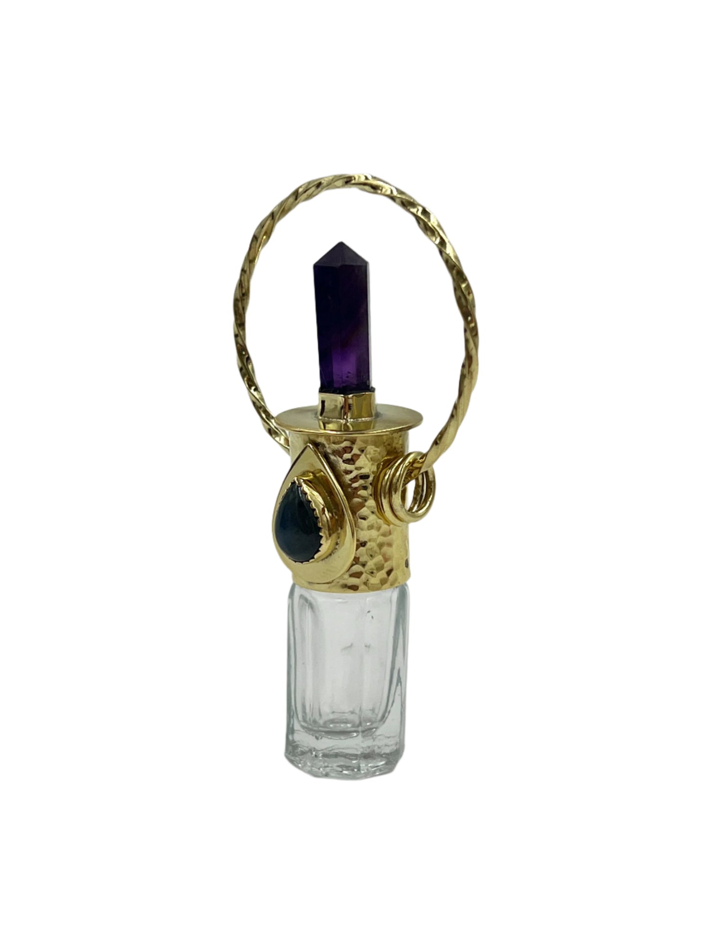 Amethyst Oil Bottle Bronze Pendants