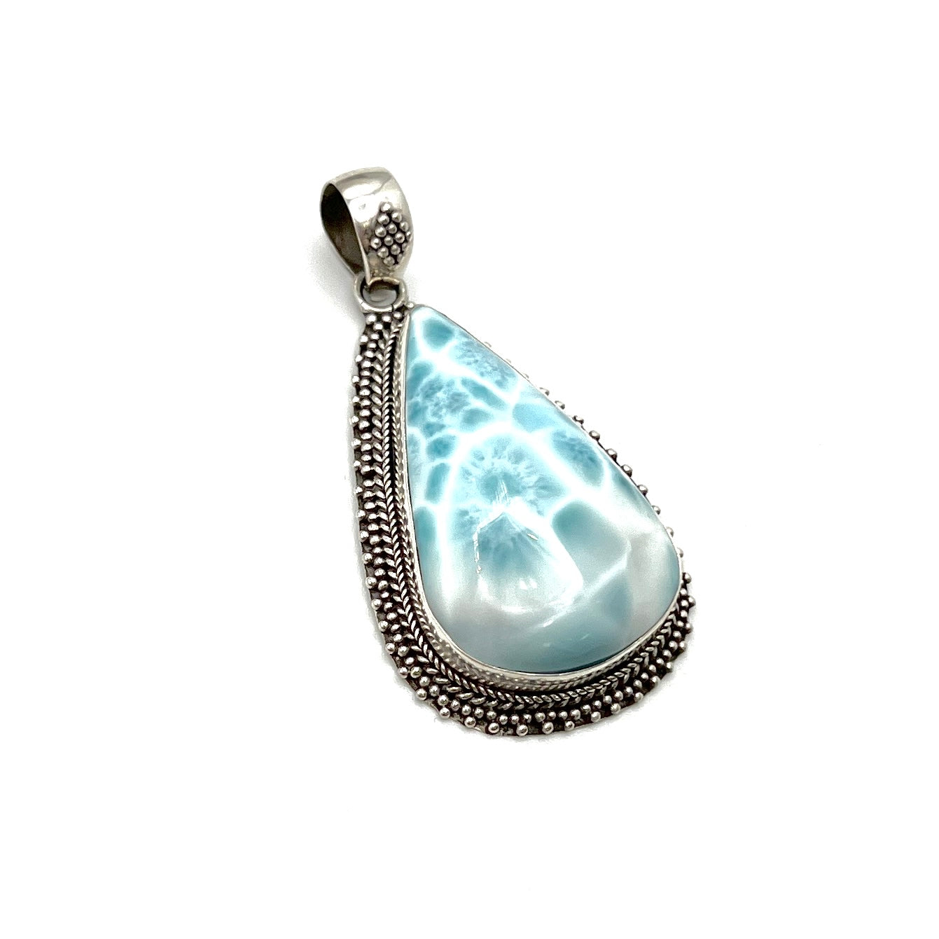 Sterling Silver Larimar Teardrop Pendants