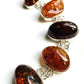 Large Stone Sterling Silver Amber Link Bracelet