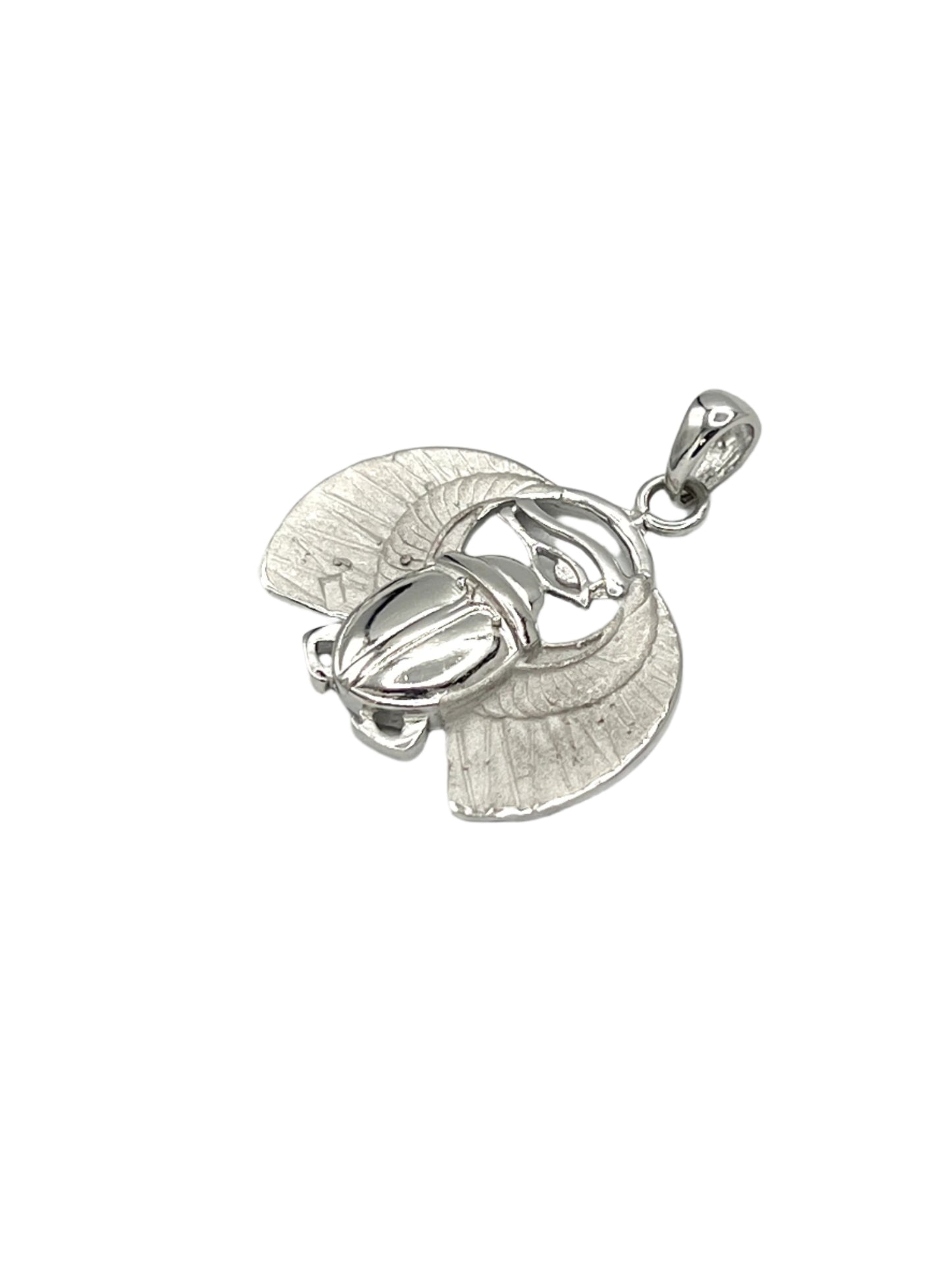 Silver Flying Scarab Pendants