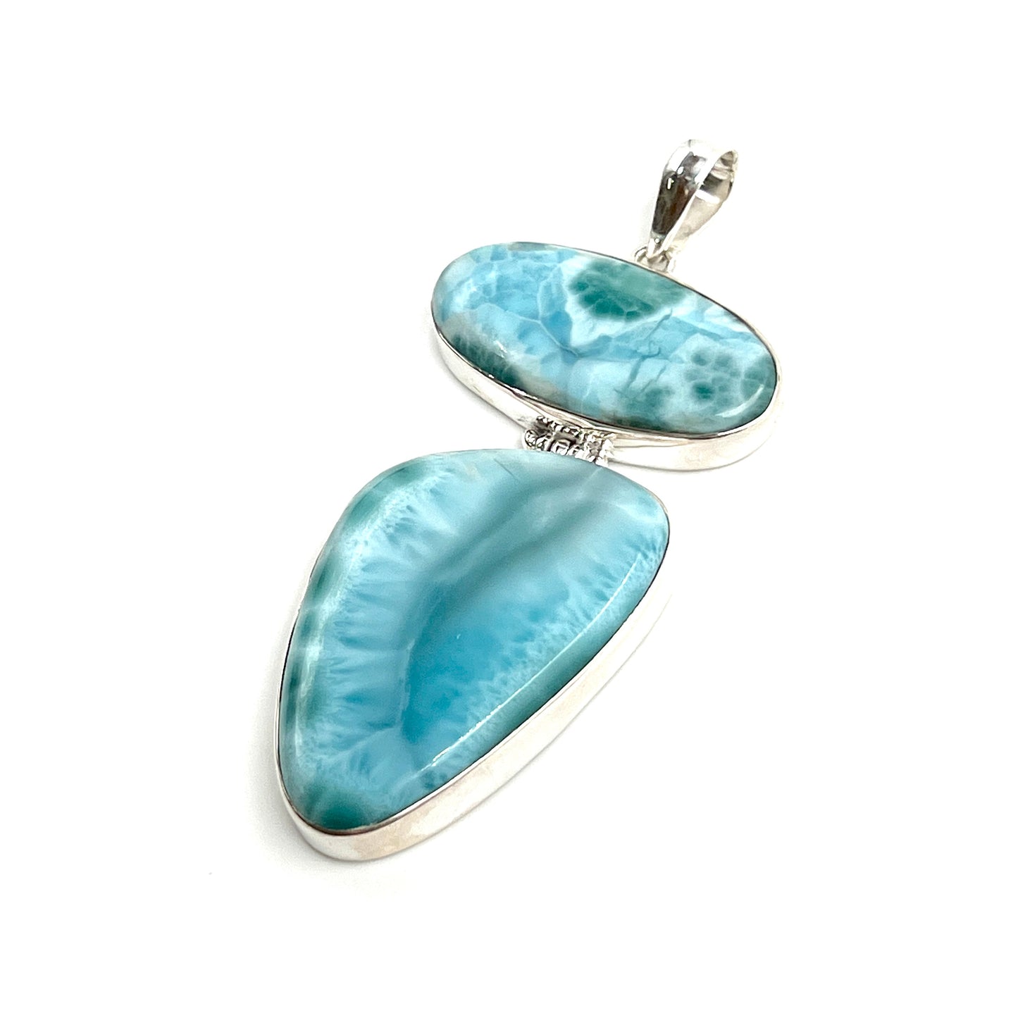 Sterling Silver Double Larimar Pendant