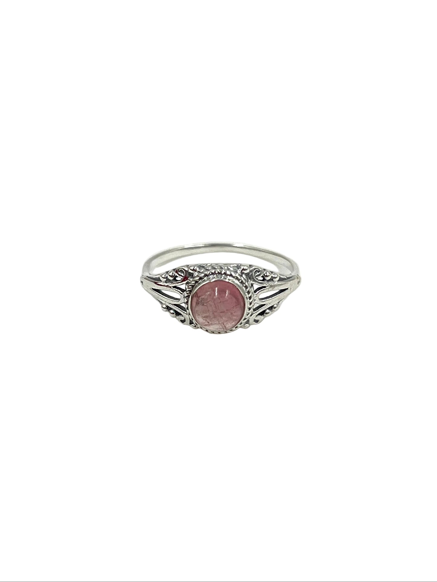 Pink Tourmaline Round Ring