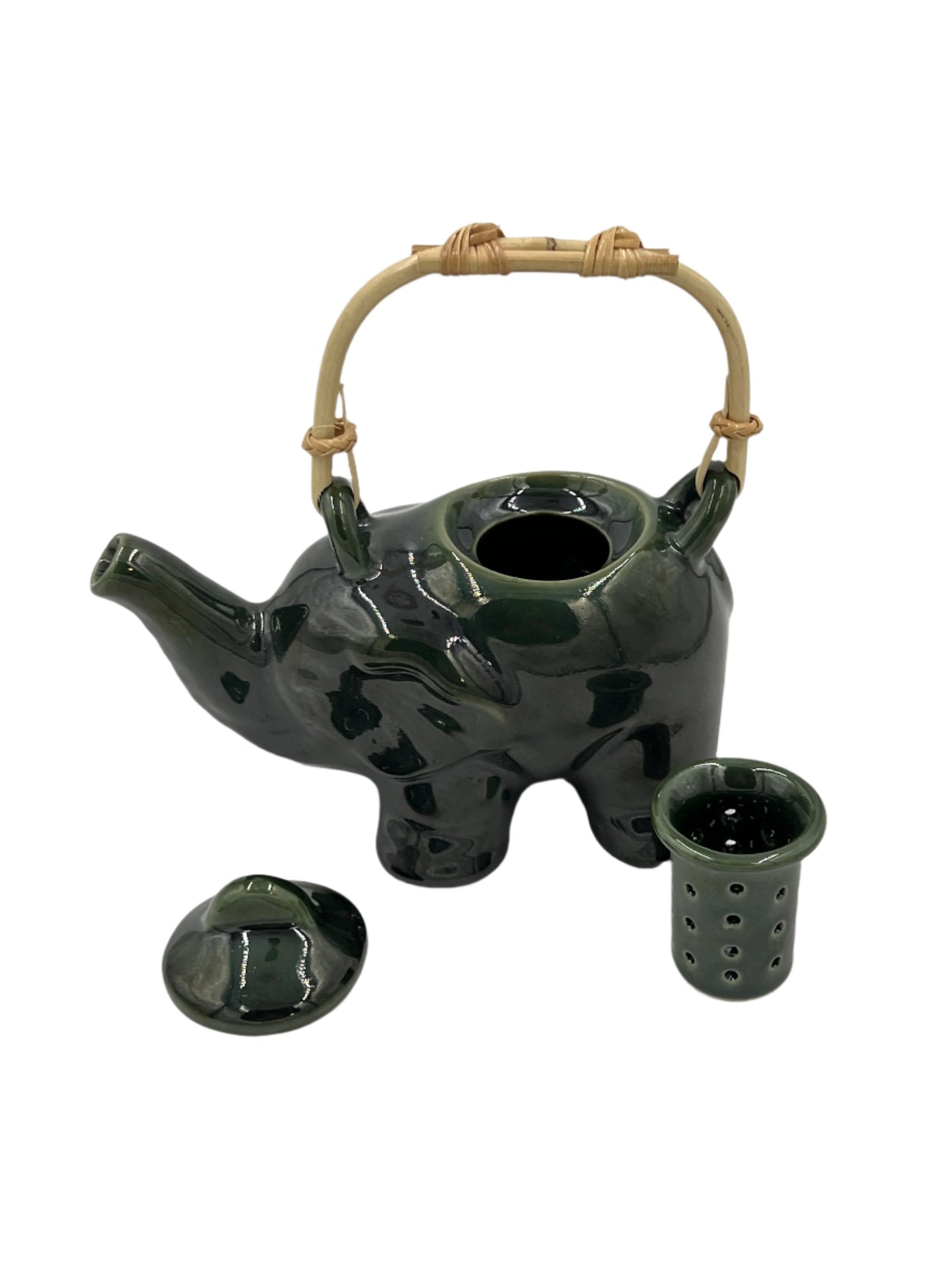 Emerald Elephant Ceramic Tea Pot Set