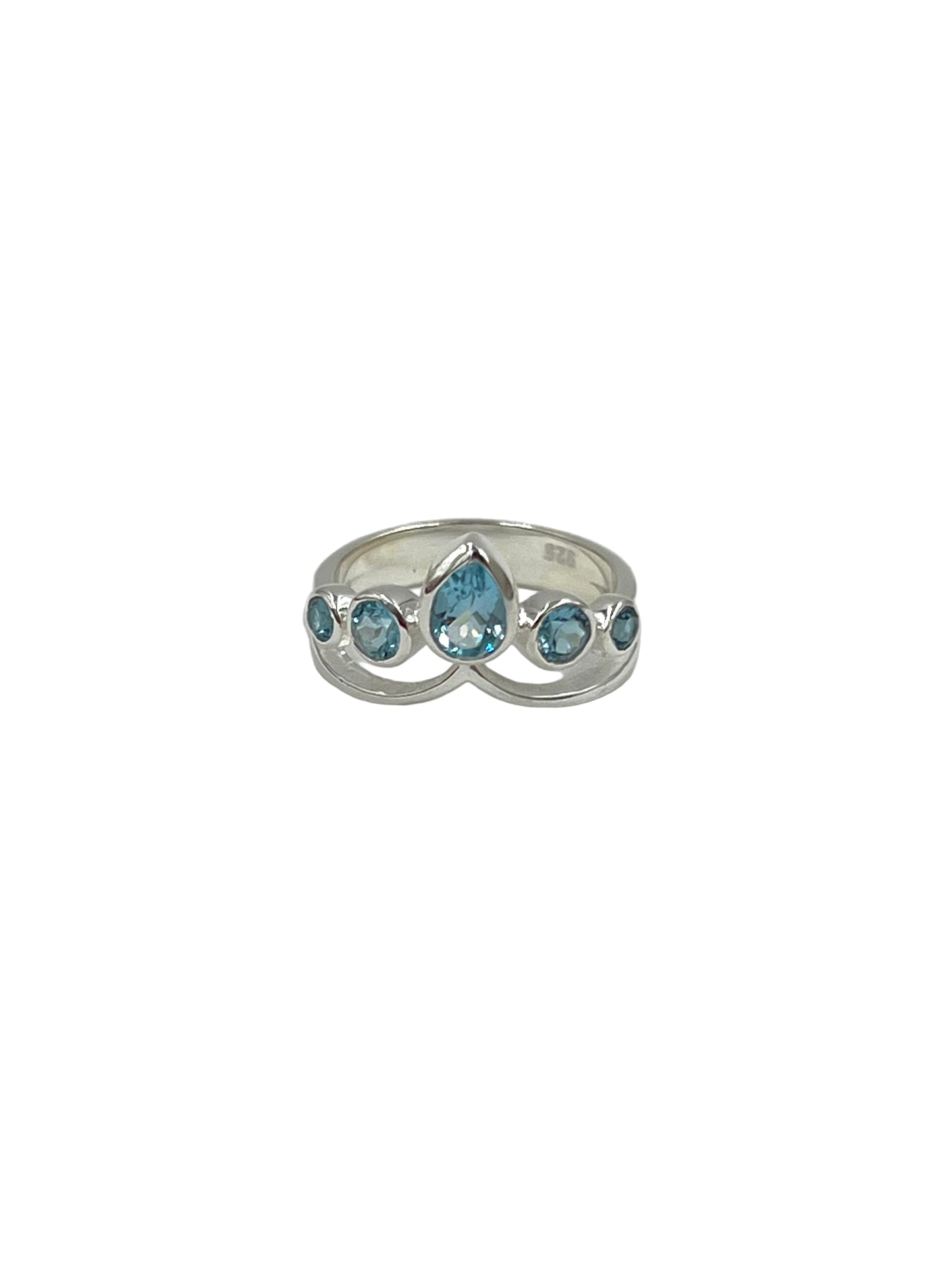 Crown Sky Blue Topaz Ring