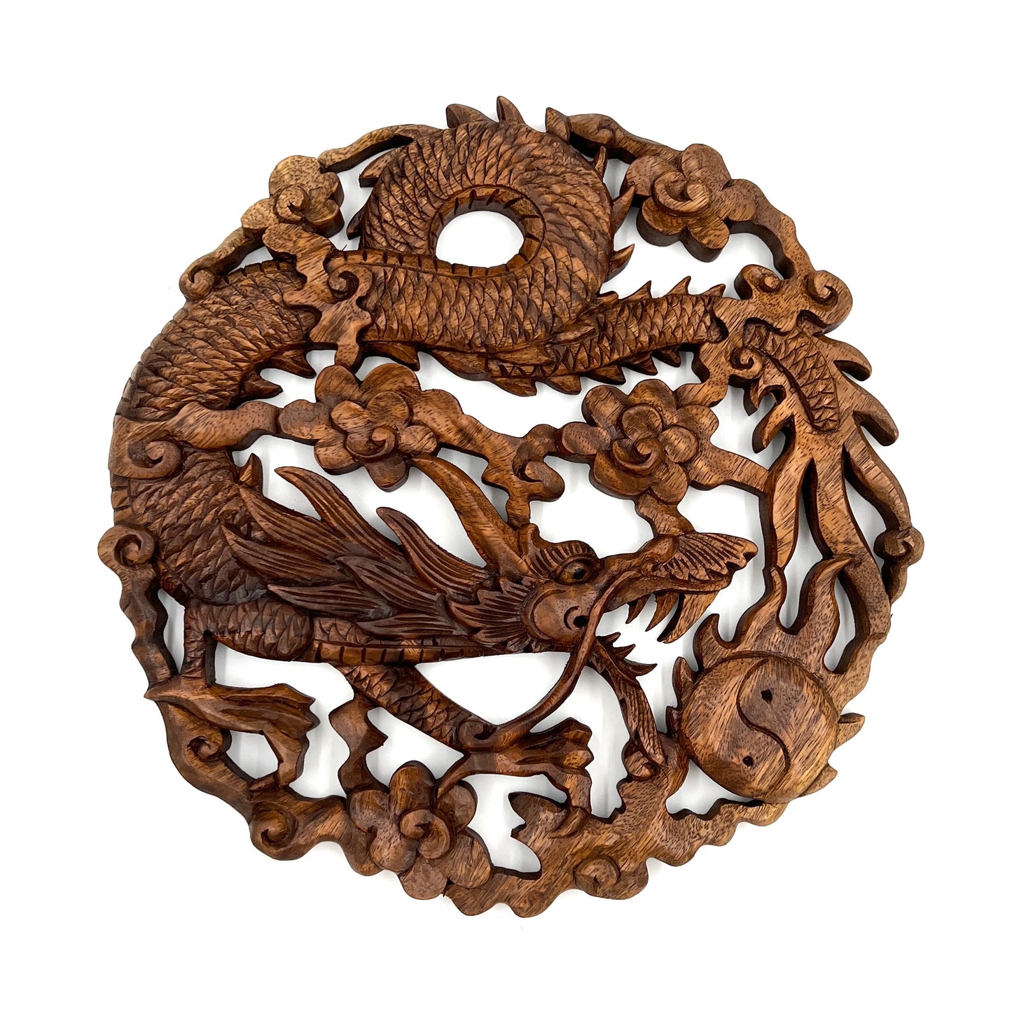 Dragon Yin Yang Panel Carving