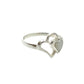 Sterling Silver Shell Double Heart Rings