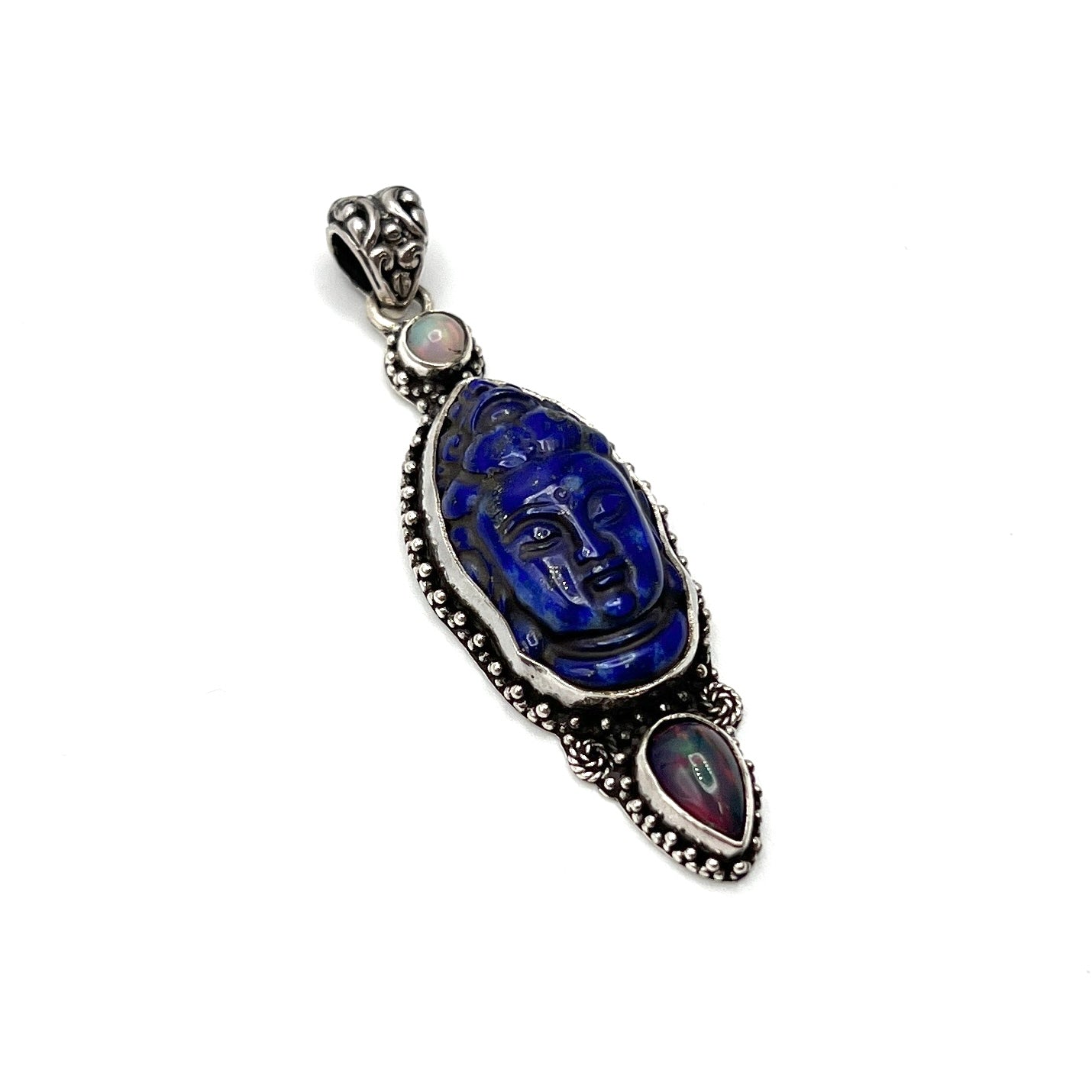 Lapis Lazuli & Opal Quan Yin Pendants