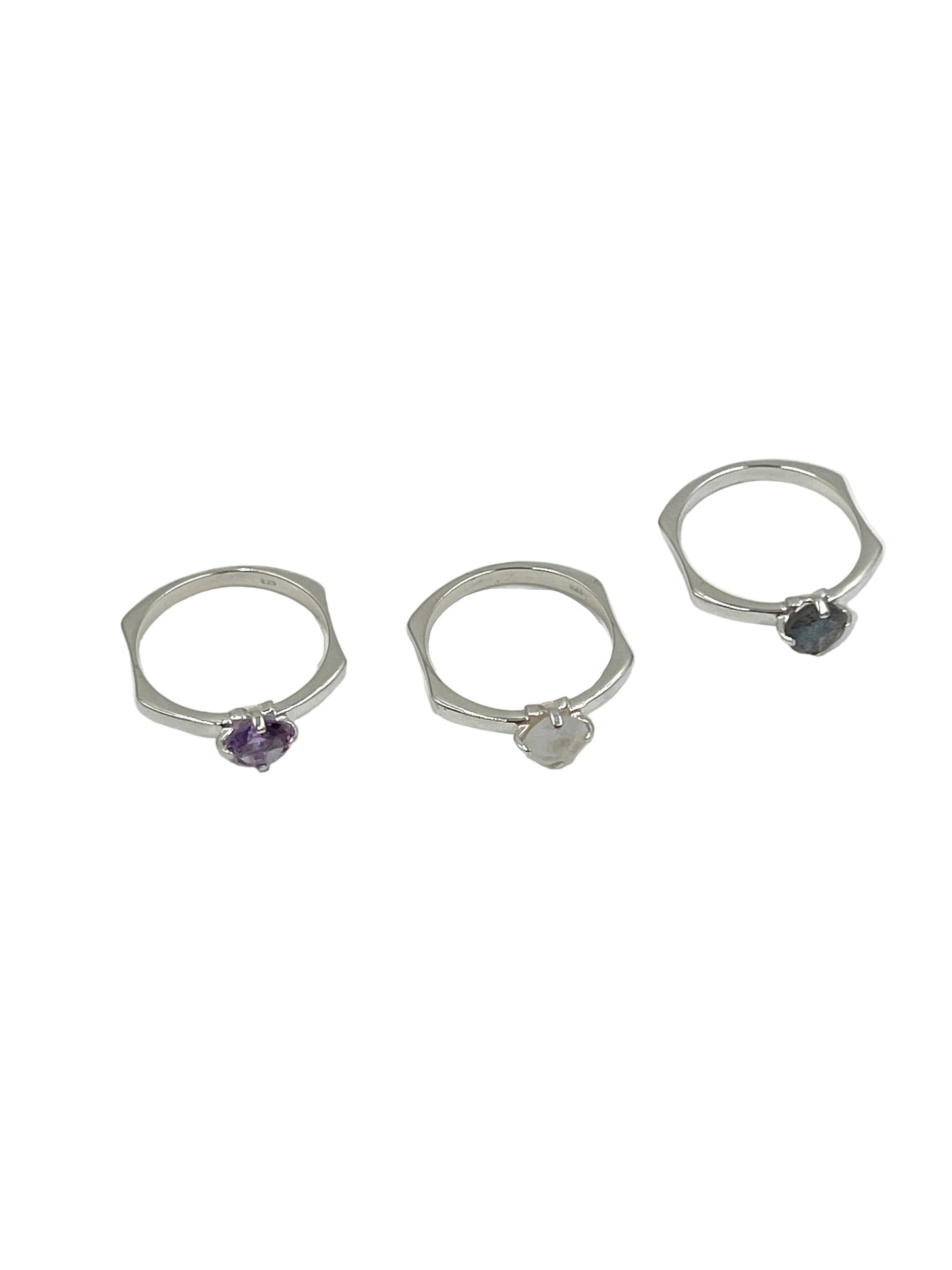 Faceted Round Gemstone Ring